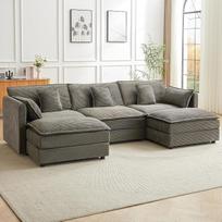 „JIEXI“ kampiniai sofos ir sofos-lovos, kampinė sofa su miego funkcija, modulinė kampinė sofa, „Living Landscape“ U formos, L formos kampinė sofa, skirta svetainei, miegamajam, biurui, butui