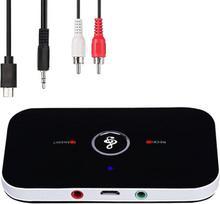 „JILM“ „Bluetooth 5.0“ siųstuvas-imtuvas, garso adapteris, patobulintas „2-in-1“ belaidis „Bluetooth“ imtuvas, suderinamas su RCA ir 3,5 mm AUX jungtimis, mažas vėlavimas, HD garso kokybė, skirtas televizoriui, kompiuteriui, automobiliui ir namų stereo si