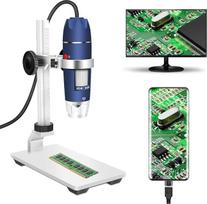 „Jiusion“ HD 2 MP USB skaitmeninis mikroskopas 40–1000X nešiojamoji didinamoji endoskopinė kamera su 8 šviesos diodais ir tvirtu aliuminio lydinio stovu, skirta OTG, „Android“, „Mac“, „Windows 7“, „8“, „10“, „11“ ir „Linux“ | Nešiojamoji didinamoji kamera