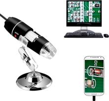 „Jiusion“ 40–1000 kartų didinantis mikroskopas-endoskopas, 2 MP, 8 LED, USB 2.0 skaitmeninis mikroskopas, mini kamera su OTG adapteriu ir metaliniu stovu, suderinama su „Mac“, „Windows 7“, „8“, „10“, „Android“, „Linux“ | USB 2.0 endoskopas – mini kamera s
