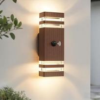 „JNR“ lauko lempa su judesio jutikliu, GU10 LED lauko lempa, bronzos spalvos | Lauko lempa su PIR judesio jutikliu, IP54 atsparumo vandeniui 230 V aliumininė lauko lempa, 2 x 5 W GU10 3000 K LED lemputės