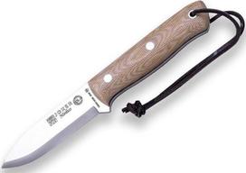 „Joker Nórdico“ CM119-P išgyvenimo peilis: 10 cm ilgio „Böhler K720“ anglinio plieno ašmenys, rudos spalvos „Micarta“ rankena su rudos spalvos odiniu dėklu + ugnies uždegimo įrankis, skirtas žvejybai, medžioklei, stovyklavimui ir pėsčiųjų žygiams