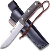 „Joker Nomad CV125-P“ sportinis išgyvenimo peilis su 5 colių geležte, „Micarta“ ir drobės rankena, odiniu dėklu bei ugnies akmens įrankiu, skirtas žvejybai, medžioklei, stovyklavimui ir pėsčiųjų žygiams