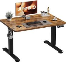 „JUMMICO“ aukščio reguliuojamas stalas, 100 x 60 cm, stovimojo darbo stalas, elektrinis stalas, aukščio reguliavimas su atminties funkcija, rudas