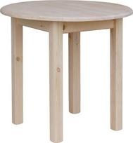 „k koma“ apvalus pušinis valgomojo stalas, virtuvės stalas, masyvus, restorano tipo, 90 cm (neapdorotas)