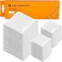 „K&F CONCEPT“ mikropluošto akiniai valymo servetėlės, 15 x 15 cm, baltos, 80 vnt. pakuotė | Vakuumu supakuotos, be dulkių ir lengvai nešiojamos valymo servetėlės akiniams, fotoaparatams, planšetiniams kompiuteriams ir ekranams, MC03