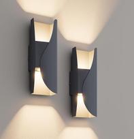 „K-Bright“ 2 vnt. rinkinys, 3000 K LED sieninis šviestuvas lauke, IP65, atsparus vandeniui, antracito spalvos