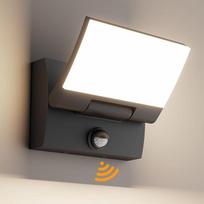 „K-Bright“ 30 W lauko sieninis šviestuvas su judesio jutikliu, juodos spalvos, 4000 K | 150° pasukamas skydelis, IP65 atsparumas vandeniui, aliuminis + PC, 2000 LM LED sieninis šviestuvas, skirtas naudoti viduje ir lauke prie įėjimo, terasoje, sode