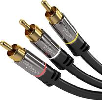 „KabelDirekt“ 2 m RCA stereo garso ir vaizdo kabelis (3 RCA į 3 RCA, skirtas retro sistemoms, skaitmeniniams ir analoginiams įrenginiams) „PRO“ serija