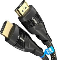 „KabelDirekt“ 4K HDMI kabelis, 7,5 m, nailono, skirtas PS5, „Blu-ray“, „Xbox“
