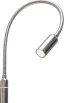 „Kalb“ baldų medžiaga. 3 W LED lovos lemputė. Reguliuojamo ryškumo skaitymo lemputė. Naktinė lemputė. Lovos lemputė. Skaitymo lemputė. 1 vnt. komplektas. Chromuota.