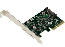 „KALEA-INFORMATIQUE“ PCIe Express valdiklio plokštė su 2 išoriniais USB 3.1 10GB tipo C prievadais, su ASM1142 mikroschemų rinkiniu