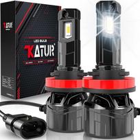 „Katur“ H11 LED žibintų lemputė, 120 W, 30 000 lm, 700 % ryškumas, H8 LED lemputė, 6000 K, ksenono balta, „Plug & Play“, 1:1, mini dydis, aukšto efektyvumo aušinimo sistema, „CANbus“, H11, H9, H8 žibintų lemputės, 2 vnt. rinkinys