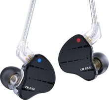 „KBEAR KS10“ ausinės-monitorius, profesionalios laidinės ausinės, „HiFi Kbear“ ausinės-monitorius, muzikantams skirtos ausinės-monitorius IEM su nuimamu 2 kontaktų kabeliu (juodos, be mikrofono)