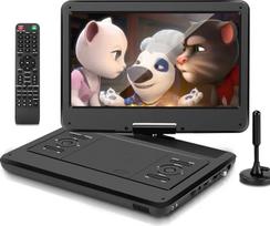 „KCR“ 14 colių nešiojamas televizorius ir nešiojamas DVD grotuvas viename įrenginyje su pasukamu HD LED ekranu ir DVB-T2 skaitmeniniu TV imtuvu, USB, HDMI, AV ir garso išvestimis, įmontuotu akumuliatoriumi bei dviem stereo garsiakalbiais