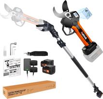 „Kebtek KT940-SET“ profesionalios teleskopinės baterinės genėjimo žirklės, 40 mm | „KPRO 21V“ elektrinės genėjimo žirklės su baterija, 1,6 colio, su ištraukiamu teleskopiniu kotu; baterijos, skirtos profesionaliems arboristams