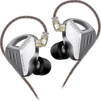 „keephifi“ KZ ZVX 10 mm dviejų ertmių dinaminiai ausinių garsiakalbiai su metaliniu korpusu, laidinės ausinės su nuimamu 2 kontaktų pasidabruotu kabeliu, skirtos audiofilams ir muzikantams (sidabrinės)