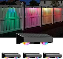 „Kerry Solar Lights“ lauko šviestuvai, IP65 lauko tvoros apšvietimas, sodo sienų apšvietimas, saulės energija maitinami, atsparūs vandeniui, su 11 spalvų režimais, lauko šviestuvai terasai, kiemui ir terasai papuošti – 4 vnt. rinkinys