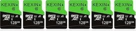 „KEXIN“ „Micro SD“ kortelė, 128GB, 6 vnt. rinkinys: „Micro SDXC“ ir „Mini SD“ kortelės (A1, C10, U1, 4K) su „SD“ adapteriu, skirtos fotoaparatams, mobiliesiems telefonams, planšetiniams kompiuteriams ir „Android“ išmaniesiems telefonams