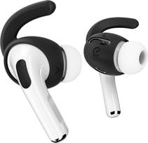 „KeyBudz EarBuddyz“ silikoniniai ausinių antgaliai, skirti „Apple AirPods Pro“ ir „EarPods“ ausinėms – ausinių priedai, ausų kabliukai, neslystantys sportiniai, juodi