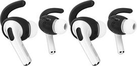 „KeyBudz EarBuddyz“ silikoniniai ausinių tvirtinimai, skirti „Apple AirPods Pro“ ir „EarPods“ ausinėms – ausinių priedai, ausų kabliukai, neslystantys sportiniai, juodos spalvos (2 vnt. rinkinys)