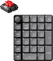 „Keychron K0 Max“ belaidis žemo profilio skaitmeninis klaviatūros blokas, programuojamas per QMK/VIA, su „Hot-Swap“ funkcija, raudonaisiais jungikliais, RGB apšvietimu, 2,4 GHz ir „Bluetooth 5.3“, 1000 Hz užklausų dažniu bei sukamuoju reguliatoriumi, skir