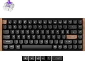 „Keychron K2 HE“ 75 % TKL ANSI belaidė mechaninė klaviatūra su magnetiniais jungikliais ir „Hot-Swap“ funkcija – „Bluetooth“/2,4 GHz/USB-C, RGB apšvietimas, QMK programavimas „Mac“/„Win“ sistemoms, medžio dizainas