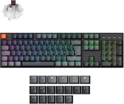 „Keychron K10“ QMK 2-oji versija | 100 % belaidė mechaninė klaviatūra su vokišku ISO išdėstymu | „Gateron Brown“ jungikliai, kuriuos galima keisti neatsijungiant | Programuojama per QMK/VIA | RGB apšvietimas ir aliuminio rėmas