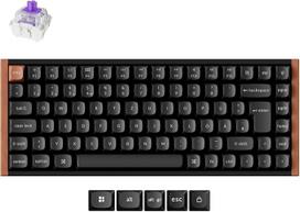 „Keychron K2 HE“ belaidė klaviatūra, 75 % DE ISO išdėstymas, 2,4 GHz / „Bluetooth 5.2“, žaidėjams skirta klaviatūra su magnetiniu „Dual Track Gateon Mist“ apvalkalu, skirta „Mac“ / „Windows“ sistemoms, specialusis leidimas – juoda