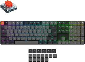 „Keychron K5“ 2-oji versija – belaidė mechaninė klaviatūra su QMK, 100 % DE-ISO išdėstymu, pilno dydžio, „Bluetooth“, „Hot-Swap“ funkcija, žemo profilio raudoni jungikliai, RGB apšvietimas, suderinama su „Mac“, „Windows“ ir „Linux“