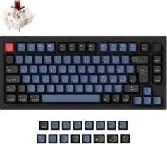 „Keychron Q1 Knob RGB“ laidinė individualizuota mechaninė klaviatūra – programuojami makrokomandos per QMK/VIA, 75 % vokiškas DE-ISO išdėstymas, „Hot-Swap“ funkcija, „Gateron G Pro Brown“ jungikliai