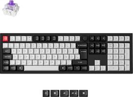 „Keychron Q6 HE“ žaidimų klaviatūra su QWERTZ išdėstymu, aliuminio korpusu, juodos spalvos | 2,4 GHz/BT 5.2/USB-C, „Rapid Trigger“ 0,1 mm RT tikslumo „Gateron“ dvigubo bėgelio magnetiniai jungikliai, „QMK“ belaidė klaviatūra, skirta „Mac“ ir „Win“