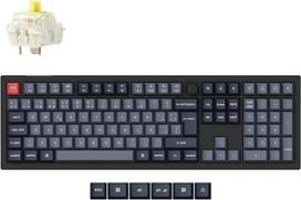 „Keychron V6 Max“ belaidė mechaninė klaviatūra, 2,4 GHz, „Bluetooth“ ryšys per laidą, QMK/Via, programuojama, „Hot-Swap“ jungikliai, „Gateron Jupiter Banana“ klavišai, skirta „Mac“/„Windows“/„Linux“ (ES išdėstymas)