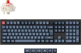 „Keychron V6 Max“ belaidė mechaninė klaviatūra su individualiai pritaikoma QMK klavišų išdėstymo schema, 2,4 GHz / „Bluetooth“, pilno dydžio, DE-ISO išdėstymas, RGB apšvietimas, „Gateron Red“ jungikliai, kuriuos galima keisti neatsijungiant, suderinama su