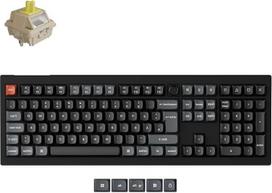 „Keychron V6 Ultra 8K“ belaidė mechaninė klaviatūra, 100 % pilno dydžio DE-ISO išdėstymas, individualizuota klaviatūra su 2,4 GHz / „Bluetooth 5.3“ / laidiniu ryšiu, 8000 Hz atnaujinimo dažnis, ZMK, „Hot-Swap“, PBT klavišų dangteliai, RGB, „Mac“ / „Window