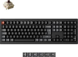 „Keychron V6 Ultra 8K“ belaidė mechaninė klaviatūra, ISO DE išdėstymas, 8000 Hz, ZMK/Launcher, 2,4 GHz/„Bluetooth“ 5.3, PBT klavišų dangteliai, skirti „Mac“, „Windows“ ir „Linux“, „Silk POM Brown“ jungikliai
