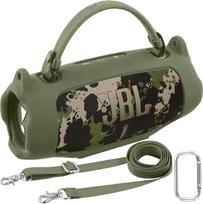 „Khanka“ silikoninis dėklas, skirtas „JBL Charge 6“ „Bluetooth“ garsiakalbiui | Skirtas „JBL Charge 6“ garsiakalbiui; su peties diržu ir kabliuku, lankstus minkštas dėklas „JBL Charge 6“, alyvuogių žalios spalvos; tik dėklas