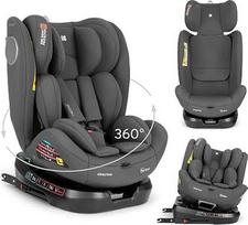 „KikkaBoo“ vaikiška sėdynė 9–36 kg su „ISOFIX“ ir 360° pasukimo funkcija „i-MOOVE 2“, „i-SIZE“, 40–150 cm, montuojama atgal, montuojama atgal ir į priekį, reguliuojamas galvos atlošas, atlošimo funkcija, tamsiai pilka