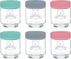 „KILNER“ kūdikių stiklinės, 6 vnt. po 190 ml, stiklinės su silikoniniu dangteliu, tinka plauti indaplovėje