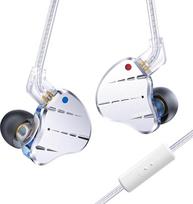 „KINBOOFI KBEAR KS10“ ausinės-monitorius, profesionalios laidinės ausinės, „HiFi Kbear“ ausinės-monitorius, muzikantams skirtos ausinės, IEM ausinės su nuimamu 2 kontaktų kabeliu (mėlynos, su mikrofonu)