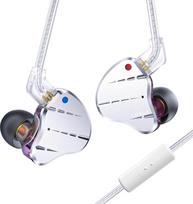 „KINBOOFI KBEAR KS10“ ausinės-monitorius, profesionalios laidinės ausinės, „HiFi Kbear“ ausinės-monitorius, muzikantams skirtos ausinės, IEM ausinės su nuimamu 2 kontaktų kabeliu (violetinės, su mikrofonu)