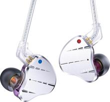 „KINBOOFI KBEAR KS10“ ausinės-monitorius, profesionalios laidinės ausinės, „HiFi Kbear“ ausinės-monitorius, muzikantams skirtos ausinės-monitorius IEM su nuimamu 2 kontaktų kabeliu (violetinės, be mikrofono)