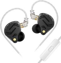 „KINBOOFI KZ ZS12 PRO X“ ausinės, įdedamos į ausį (IEM), 1DD + 5BA hibridinės žaidimų ausinės su 2 kontaktų kabeliu, skirtos audiofilams (tamsiai juodos, su mikrofonu)