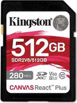 „Kingston Canvas React Plus V60“ SD 512GB SDXC UHS-II 280R/150W U3 V60, skirta „Full HD“/4K
