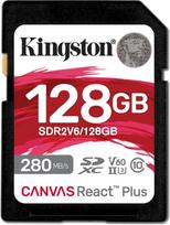 „Kingston Canvas React Plus V60“ SD 128GB SDXC UHS-II 280R/100W U3 V60, skirta „Full HD“/4K