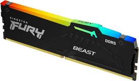 „Kingston FURY Beast Black RGB“ 32GB, 5200 MT/s, DDR5, CL40, DIMM, stacionarinių kompiuterių žaidimų atminties modulis (vienas) – KF552C40BBA-32