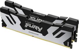 „Kingston FURY Renegade“ KF580C38RSAK2-32 DDR5 RGB sidabrinė/juoda XMP 32GB (2x16GB) 8000 MT/s CL38 DIMM stalinio kompiuterio žaidimų atminties rinkinys su 2