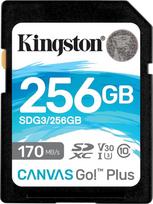 „Kingston“ SDG3/256GB SD atminties kortelė, 256GB SDXC, „Canvas Go Plus 170R“, C10, UHS-I