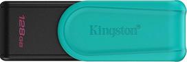 „Kingston“ „DataTraveler Exodia S“ USB atmintinė – 128GB – USB 3.2 Gen 1 – USB A tipo jungtis – juoda/turkio spalvos – DTXS/128GB
