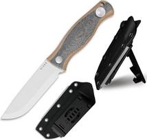 „Kizer Polaris“ išgyvenimo peilis su „Kydex“ makštu ir galąstuvu, 1100A1 | 10,75 cm „AEB-L“ plieno „Drop Point“ tipo ašmenimis medžioklinis peilis su „Micarta“ ir „G10“ rankena, stovyklavimo ir lauko peilis vyrams ir moterims